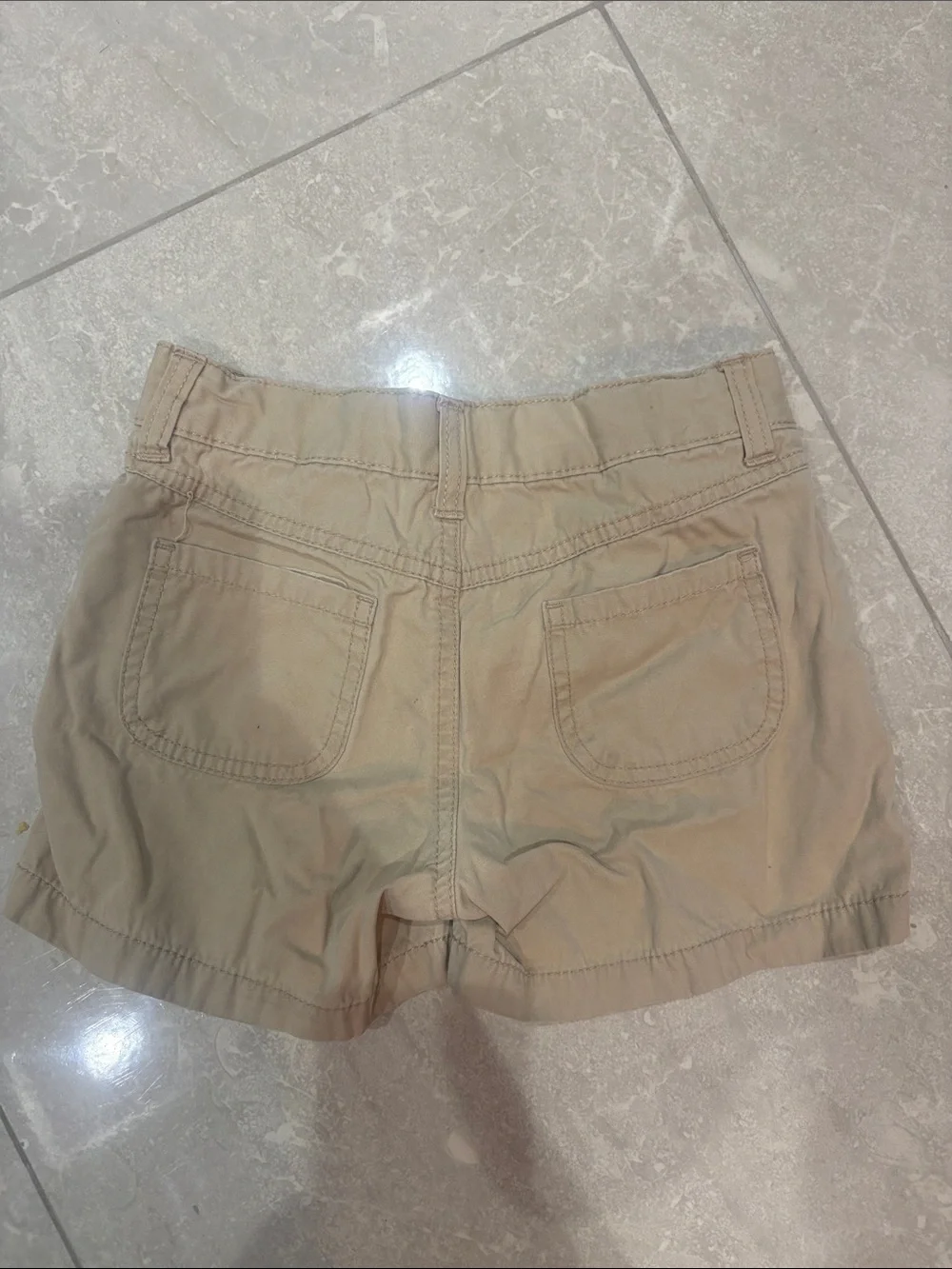Gymboree Tan Shorts with Pink and Purple Flower Embroidery